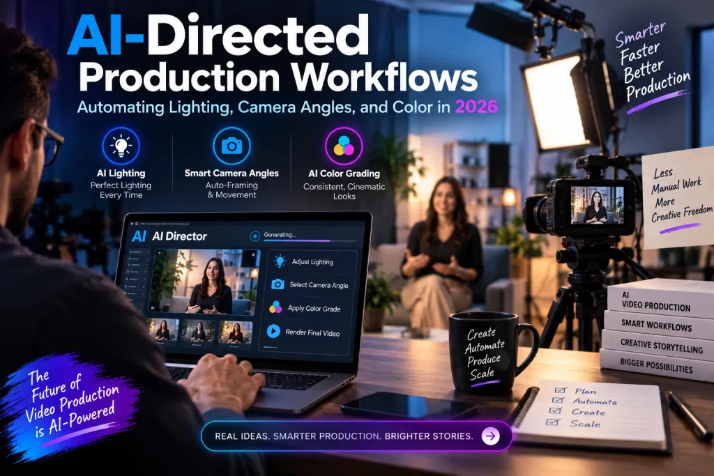 AI-directed production workflows automating lighting, camera angles and color grading in 2026